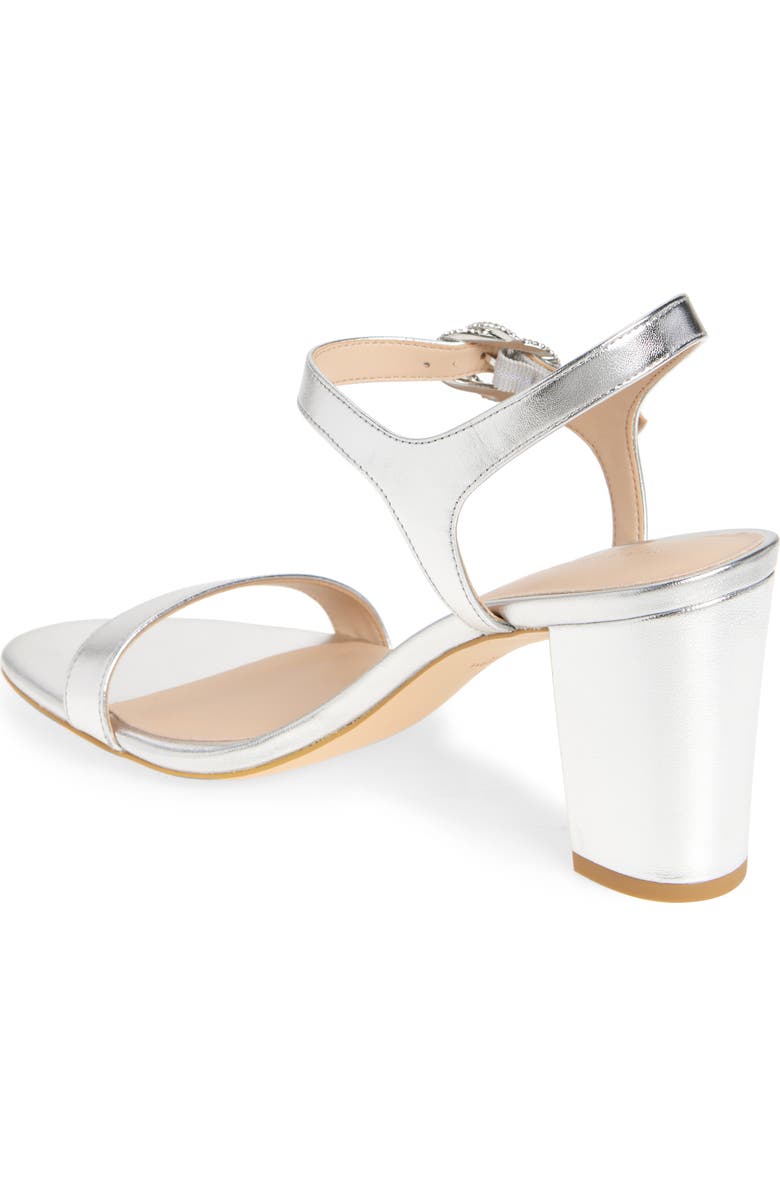 Stuart Weitzman Crystal Buckle 75 Block Heel Sandal, Alternate, color,