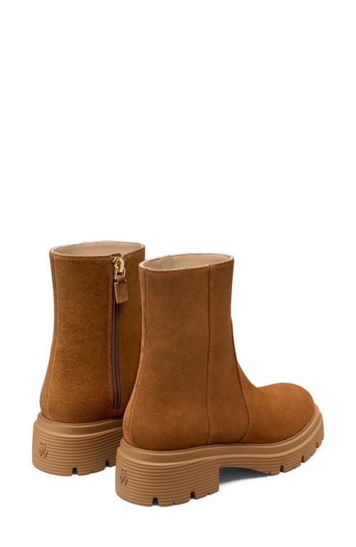 Stuart Weitzman Hudson Lite Zip Bootie In Brown
