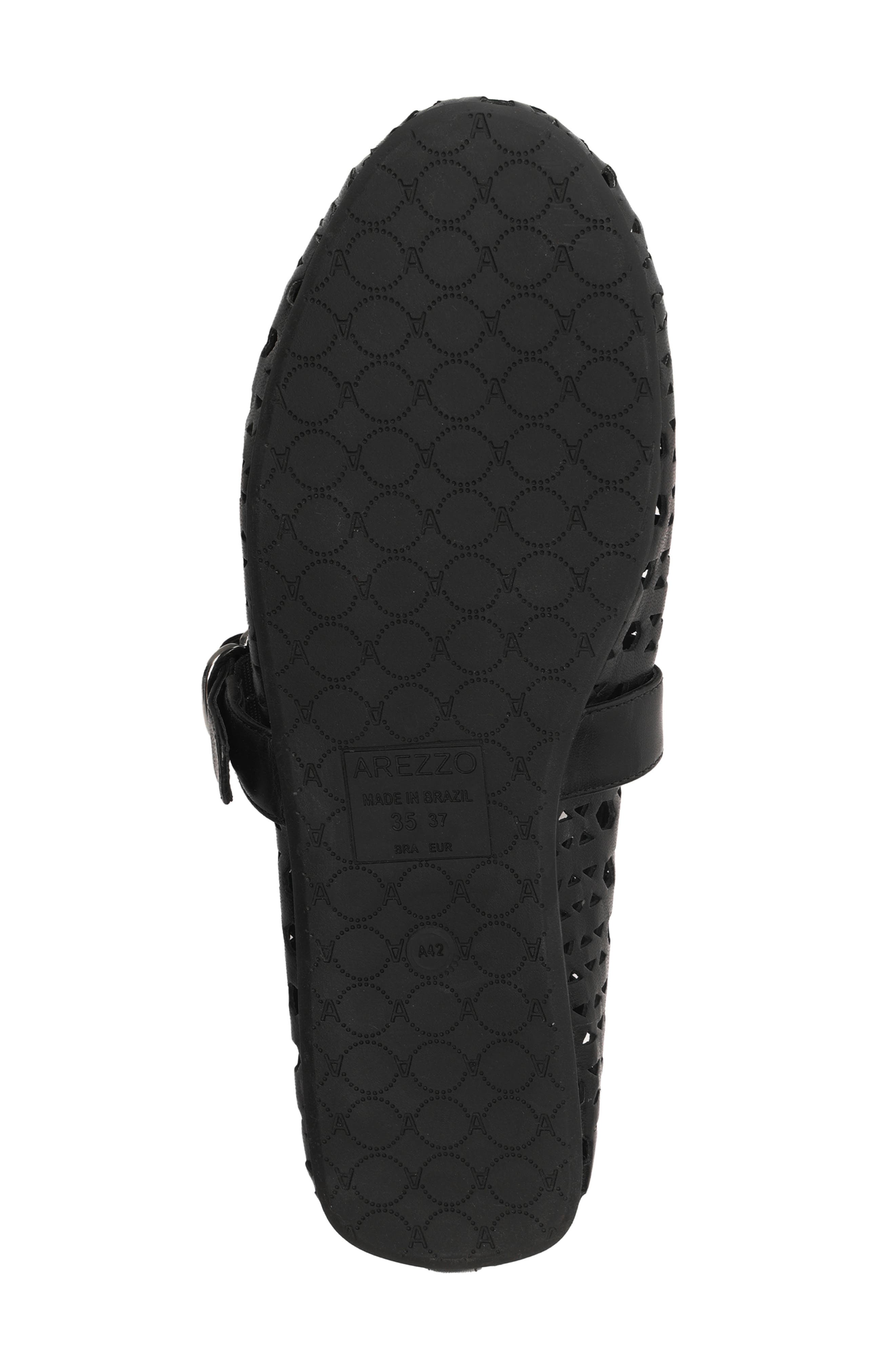 Arezzo Amber Perforated Mary Jane Flat, Alternate, color, Black