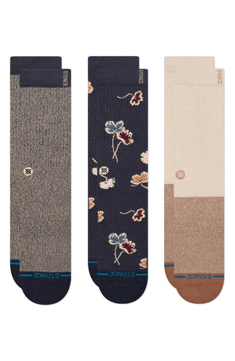 Botanical Bliss 3-Pack Assorted Crew Socks
