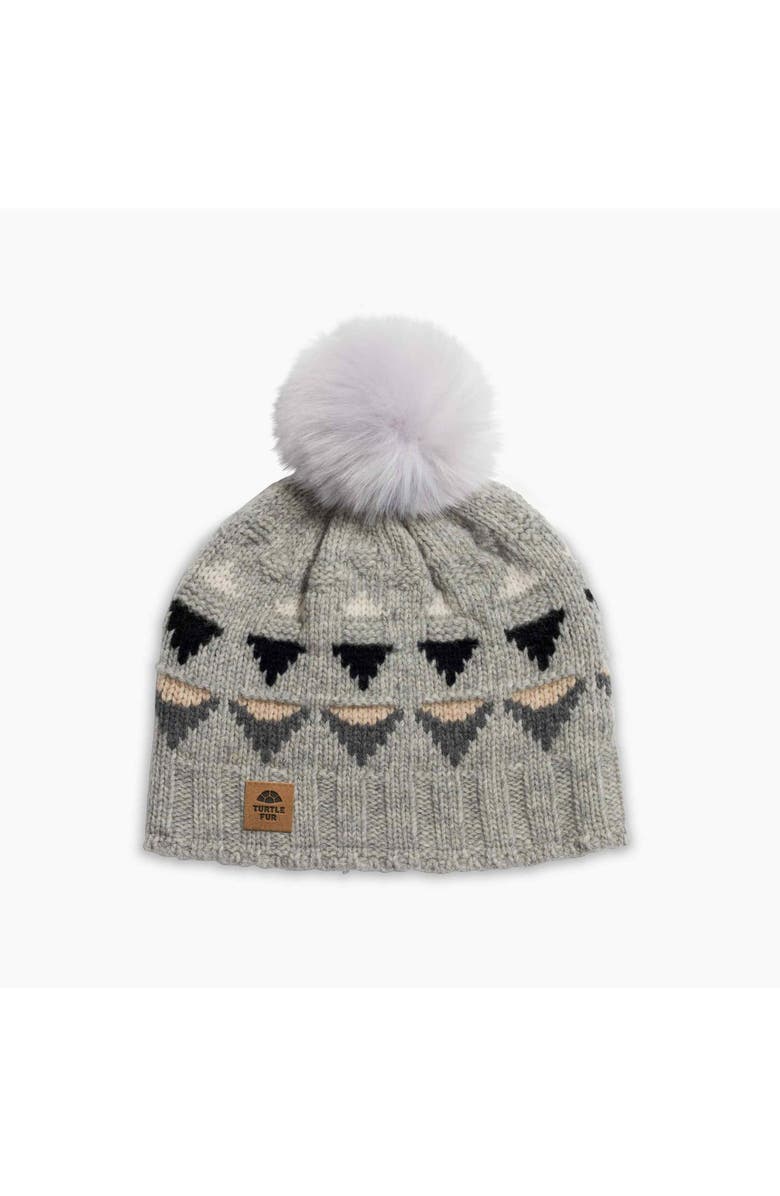 Turtle Fur Moonglade Pom Beanie, Main, color, Gray