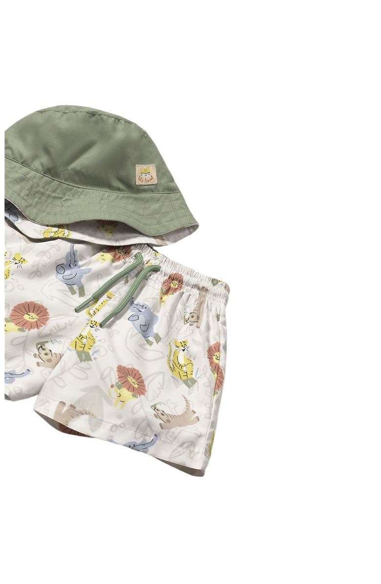 Mayoral Jungle Safari Canvas Swimsuit Set, Alternate, color, 