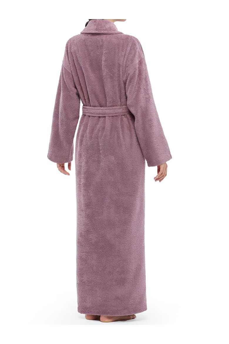 Womens Classic Shawl Collar Ankle Length Terry Bathrobe, Alternate, color, Grape