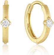 Set & Stones Lima 14k Gold Diamond Huggies