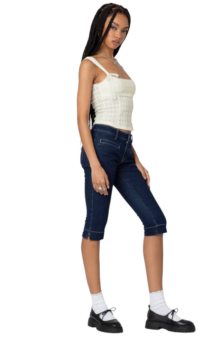 EDIKTED Lace Bustier Corset Top, Alternate, color, Cream