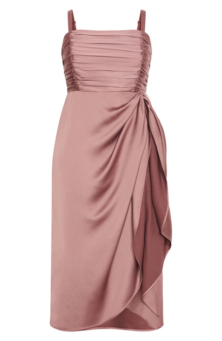 City Chic Ania Gathered Evening Dress, Alternate, color, Antique Rose