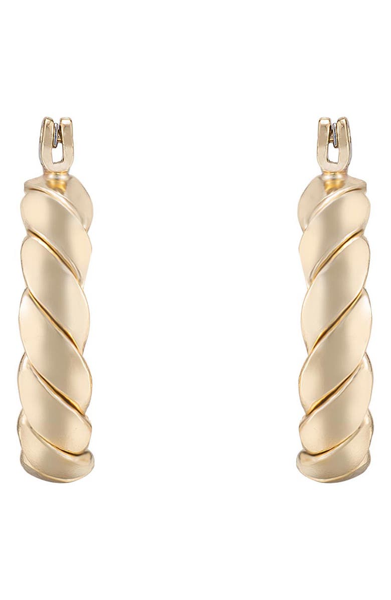 Ettika Textured Huggie Hoop Earrings, Alternate, color, Gold