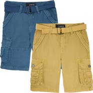 XRAY Kids' 2-Pack Belted Twill Cargo Shorts