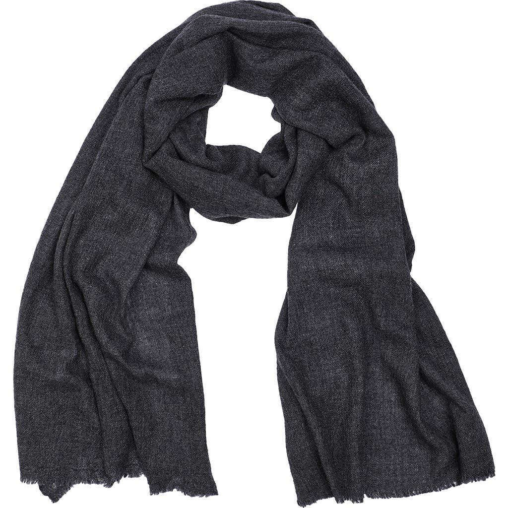 Saachi Delicate Wool-blend Scarf In Charcoal