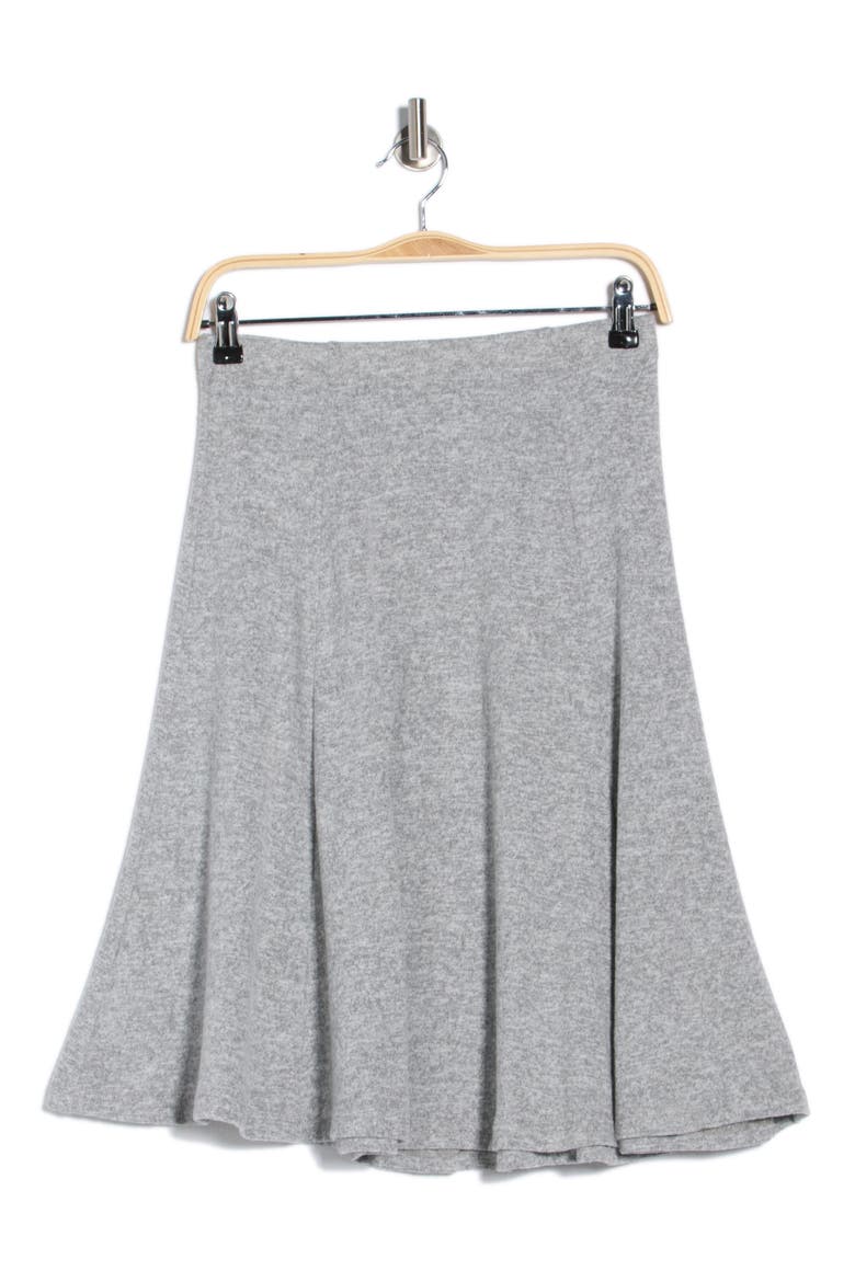 Flared Pull-On Midi Skirt, Alternate, color, GREY