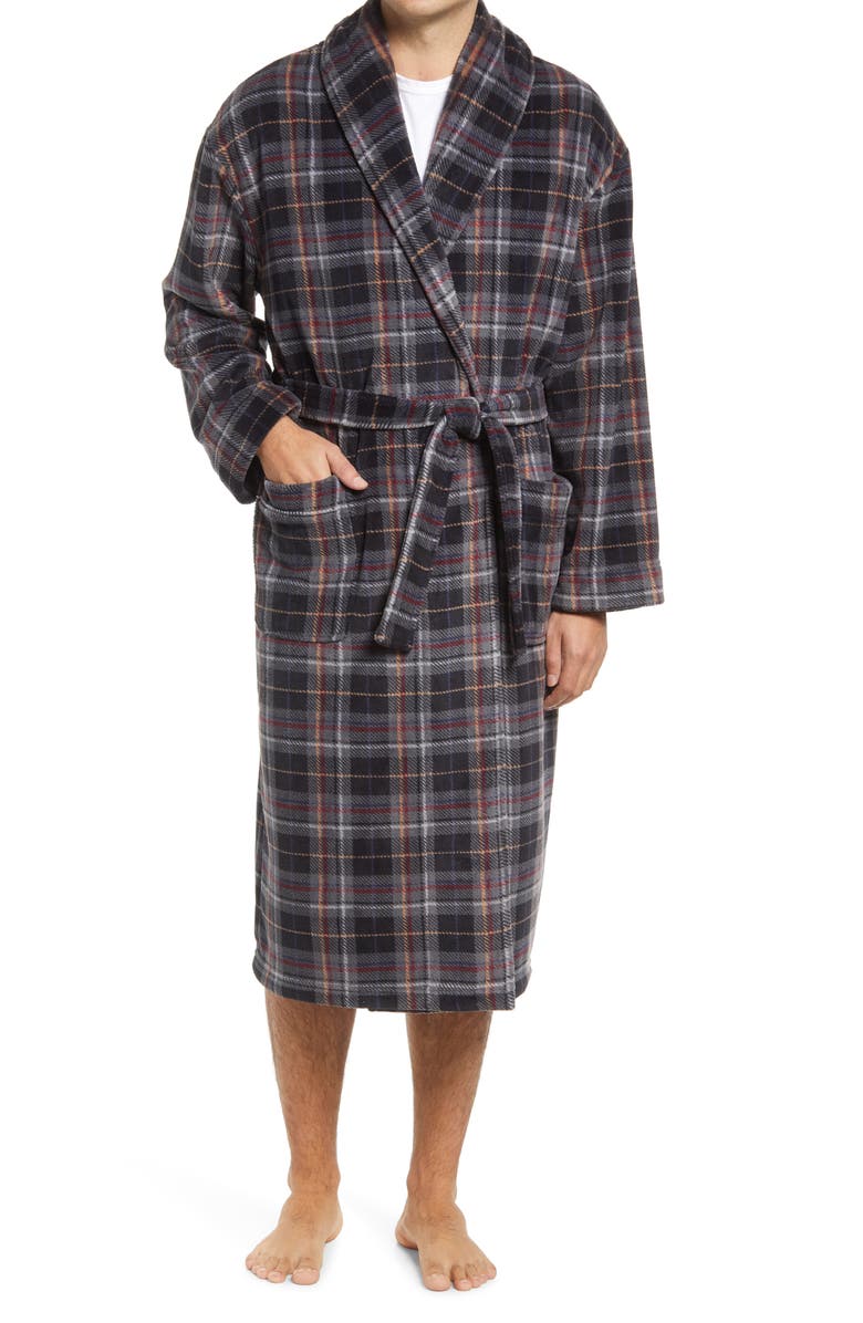 Majestic International Tidings Traditional Plaid Plush Robe, Main, color, 