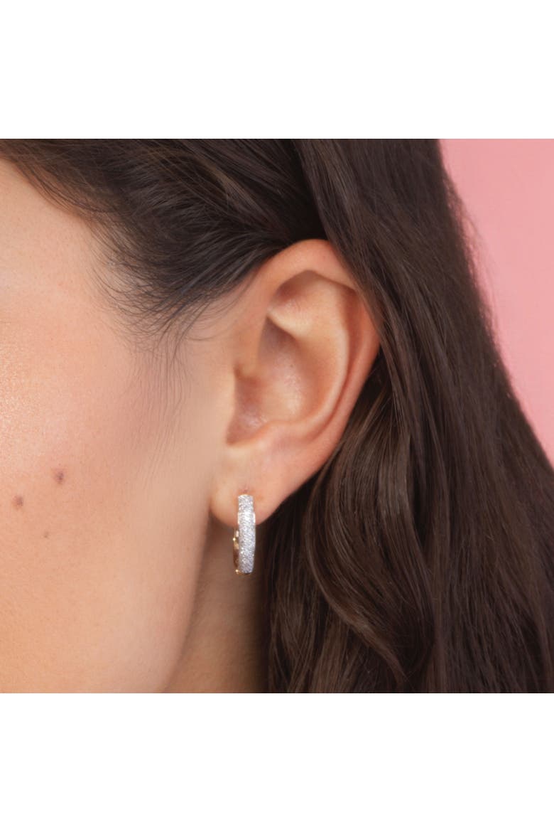 Three Row Diamond Hoop Earrings, Alternate, color, Yellow Gold