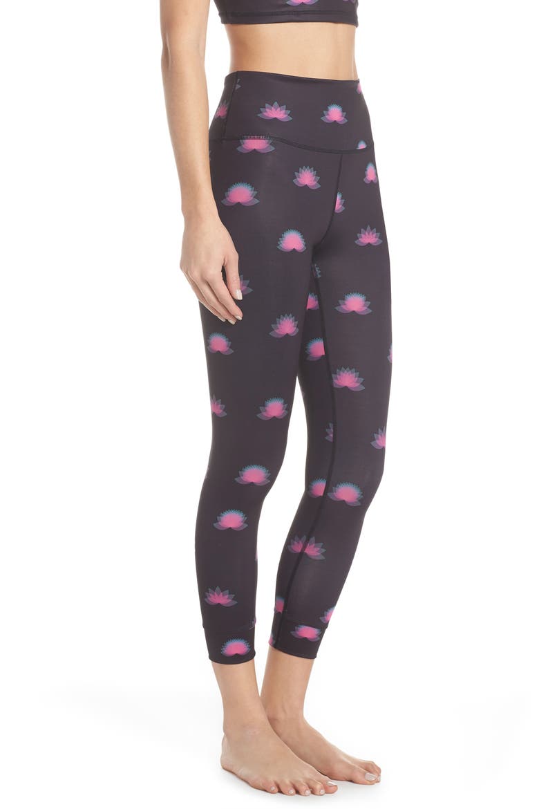 Free People FP Movement High Waist Lotus Leggings, Alternate, color, BLACK