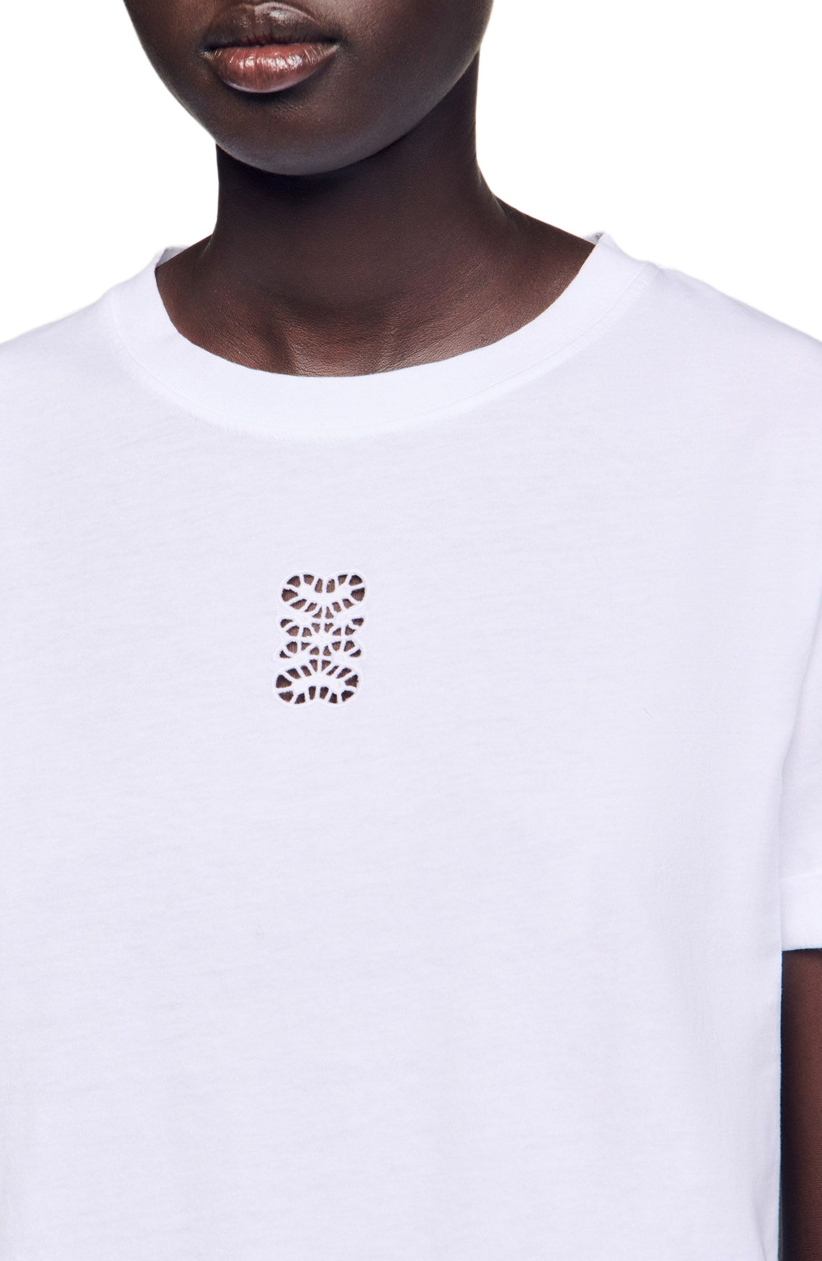 SANDRO Cotton T-shirt with embroidery (Women) | Nordstrom