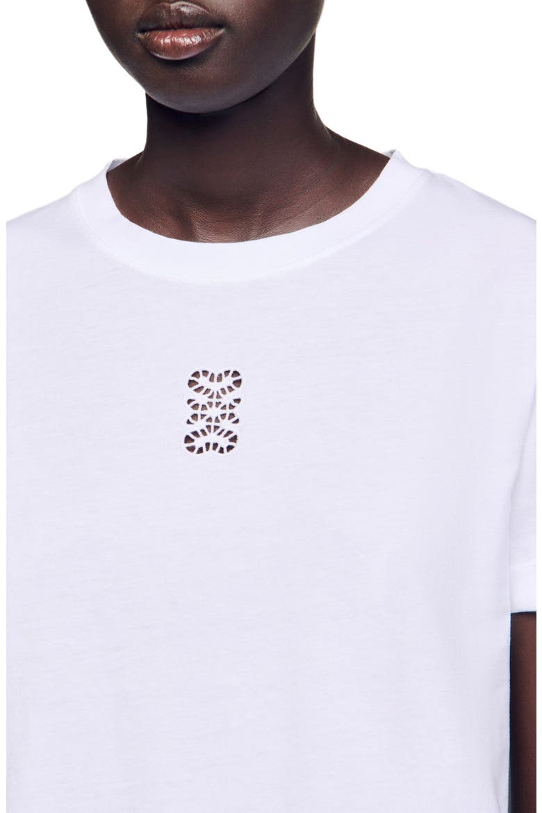 Cotton T-shirt with embroidery, Alternate, color, White