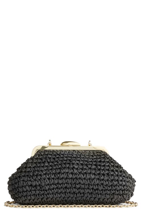 Lk Bennett Alexa Frame Clutch In Black