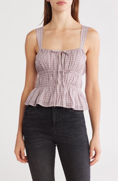 Tie Detail Ruffle Tank