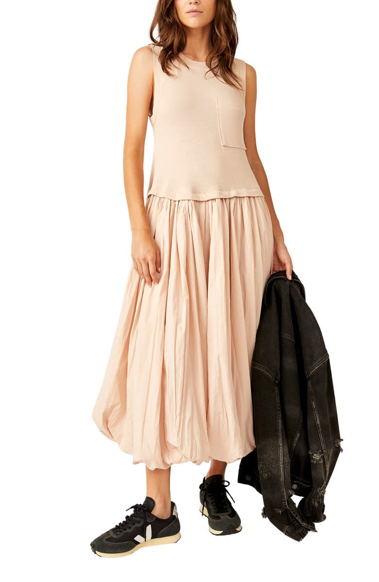 Free People Calla Lilly Mixed Media Cotton Dress, Alternate, color, 