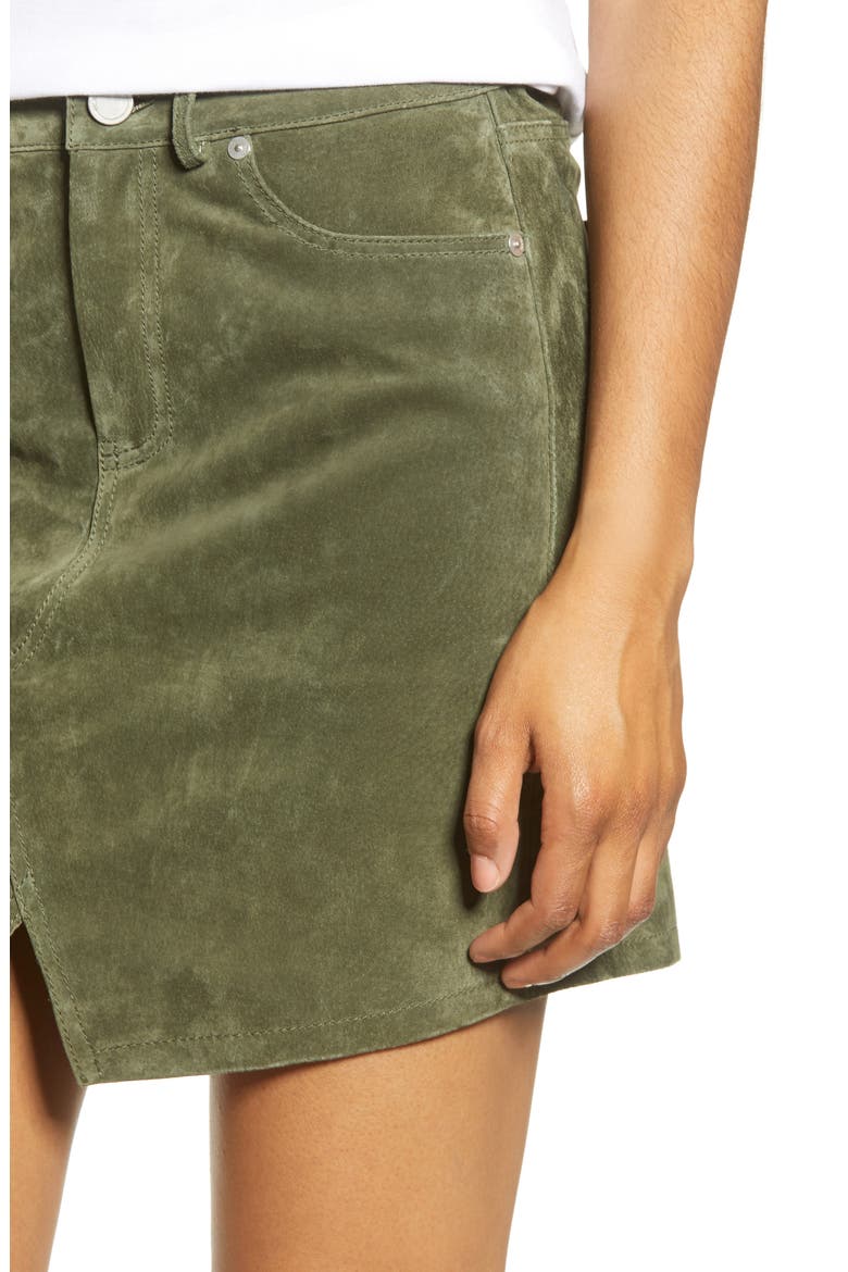 Suede Miniskirt, Alternate, color, ALPINE GREEN