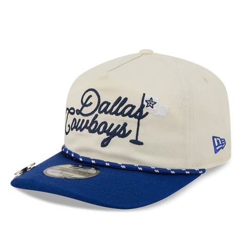 Men's New Era Cream/Royal Dallas Cowboys Golf Flag 19TWENTY Adjustable Hat
