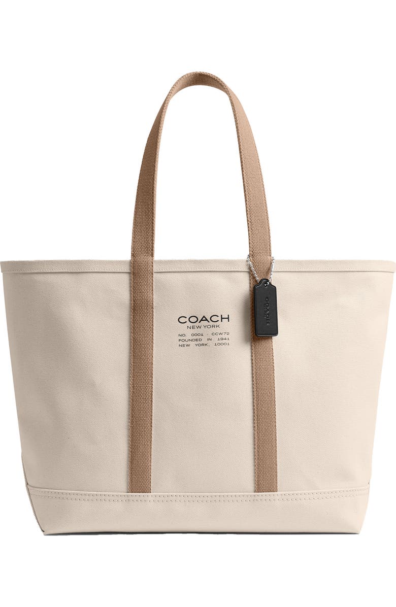 COACH Utility Canvas Tote, Main, color, Natural