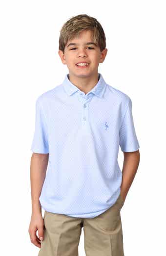 TailorByrd Kids' Floral Print Performance Knit Polo