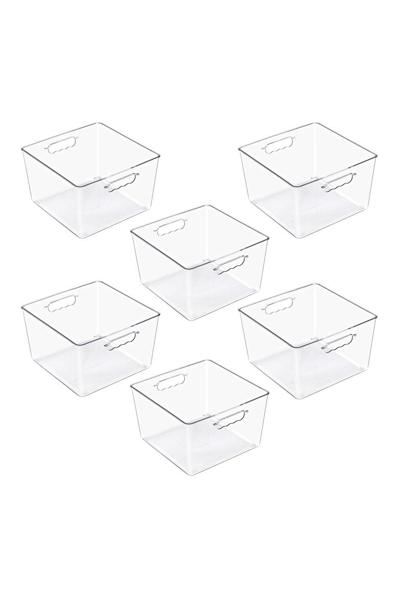 Set of 6 Large Square Storage Bins, Alternate, color, NO COLOR