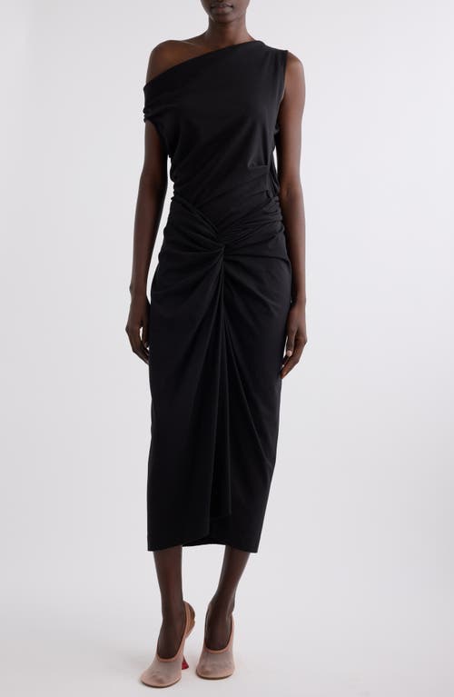 Dries Van Noten Off-the-shoulder Draped Cotton-jersey Top In Black