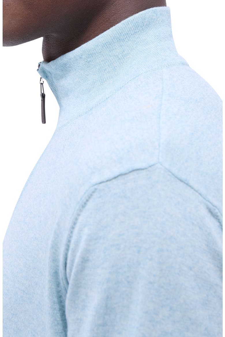 Quarter Zip Cotton & Cashmere Pullover, Alternate, color, CELADON