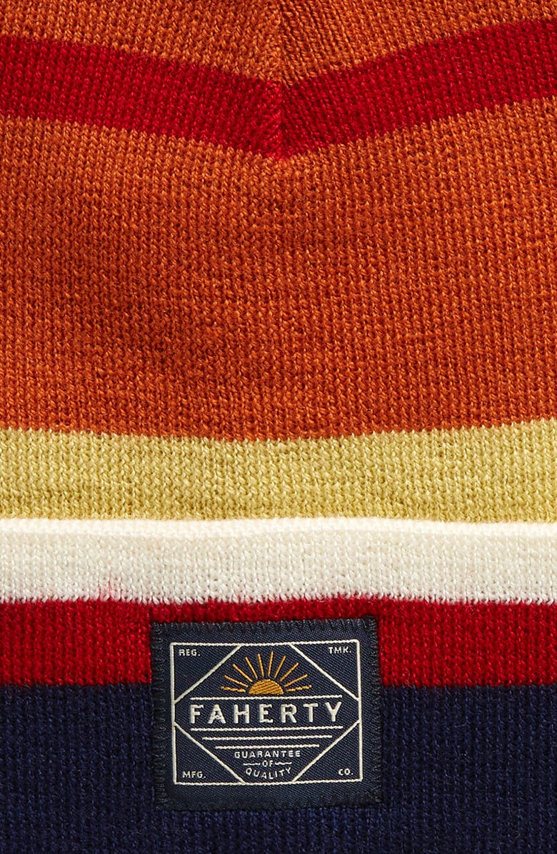 Faherty Stripe Workwear Merino Wool Beanie, Alternate, color,