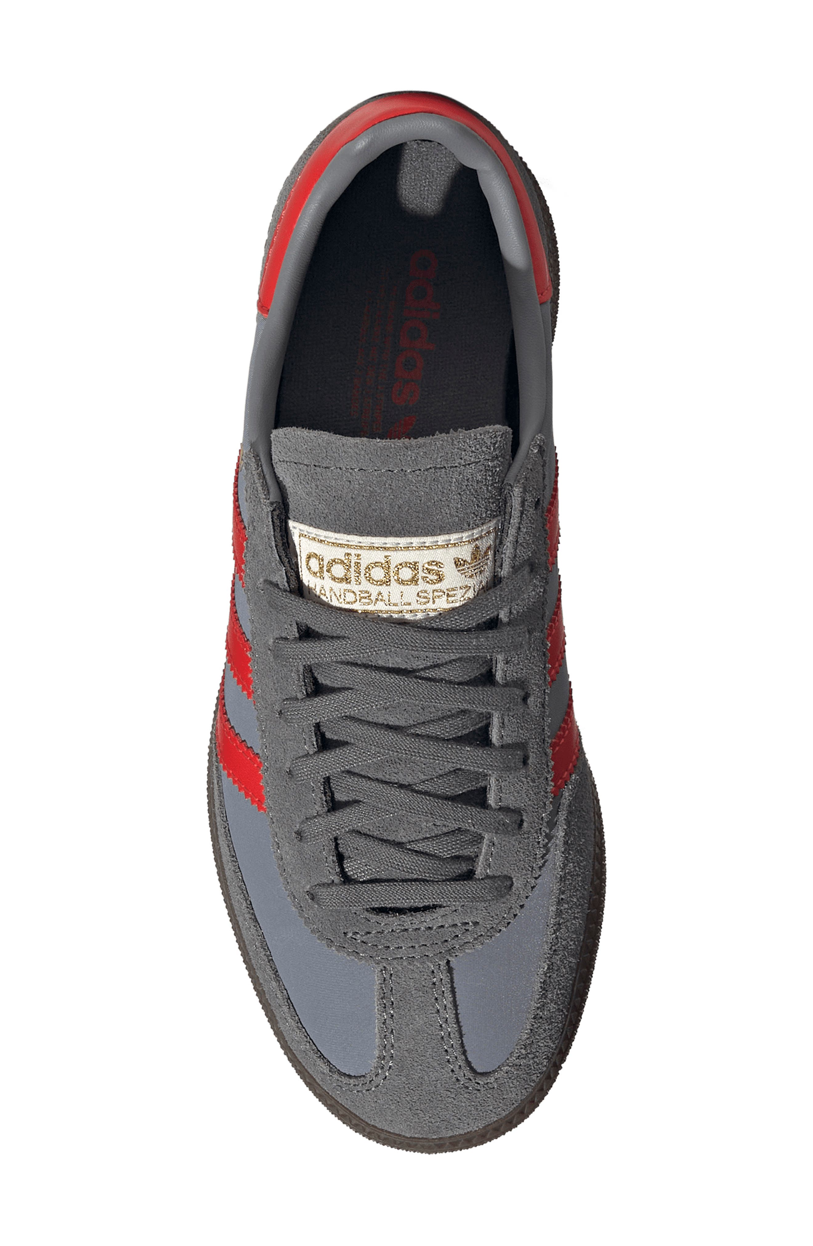adidas Kids' Handball Spezial Sneaker, Alternate, color, Grey/ Grey/ Red