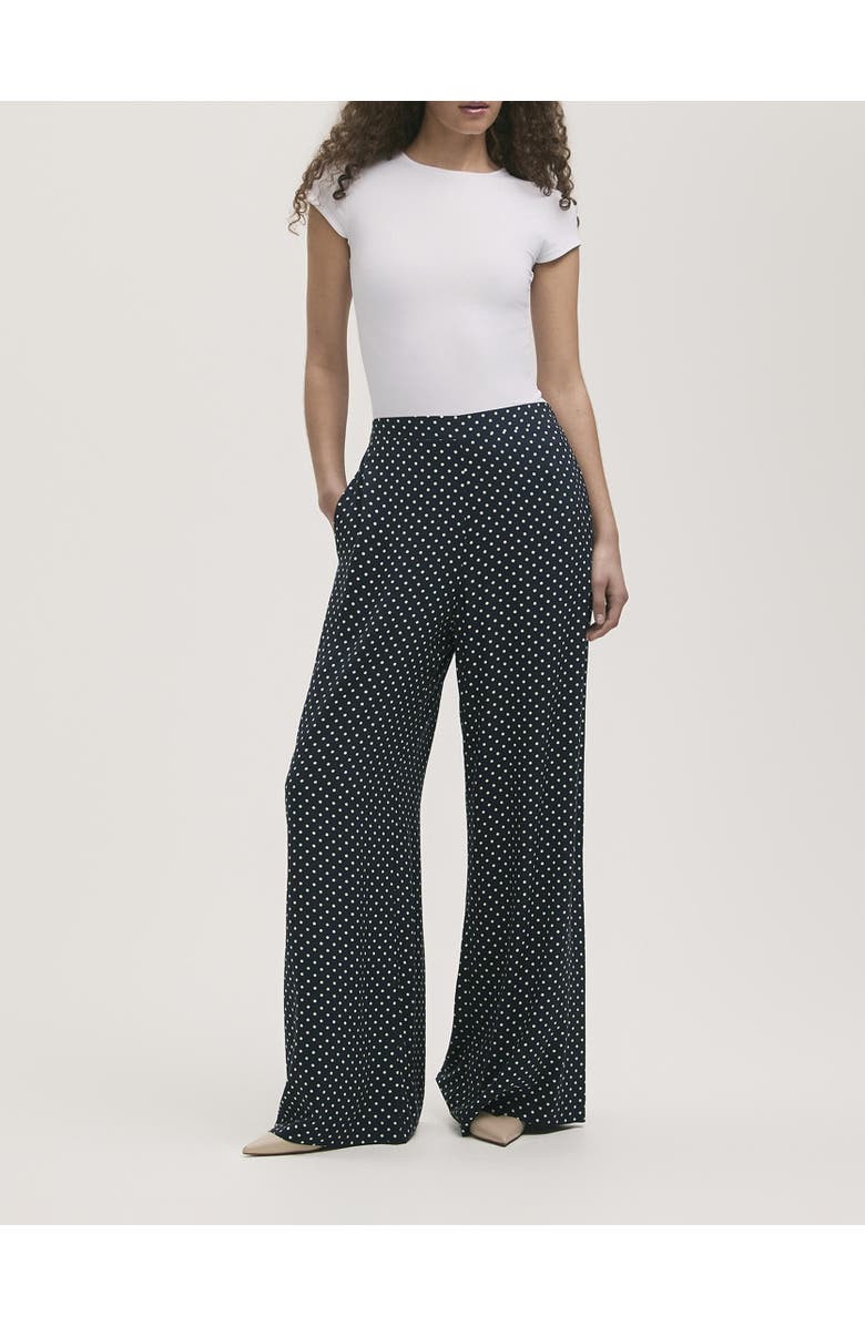 Finery London Nat Viscose Wide Leg Trousers, Alternate, color, Navy Spot