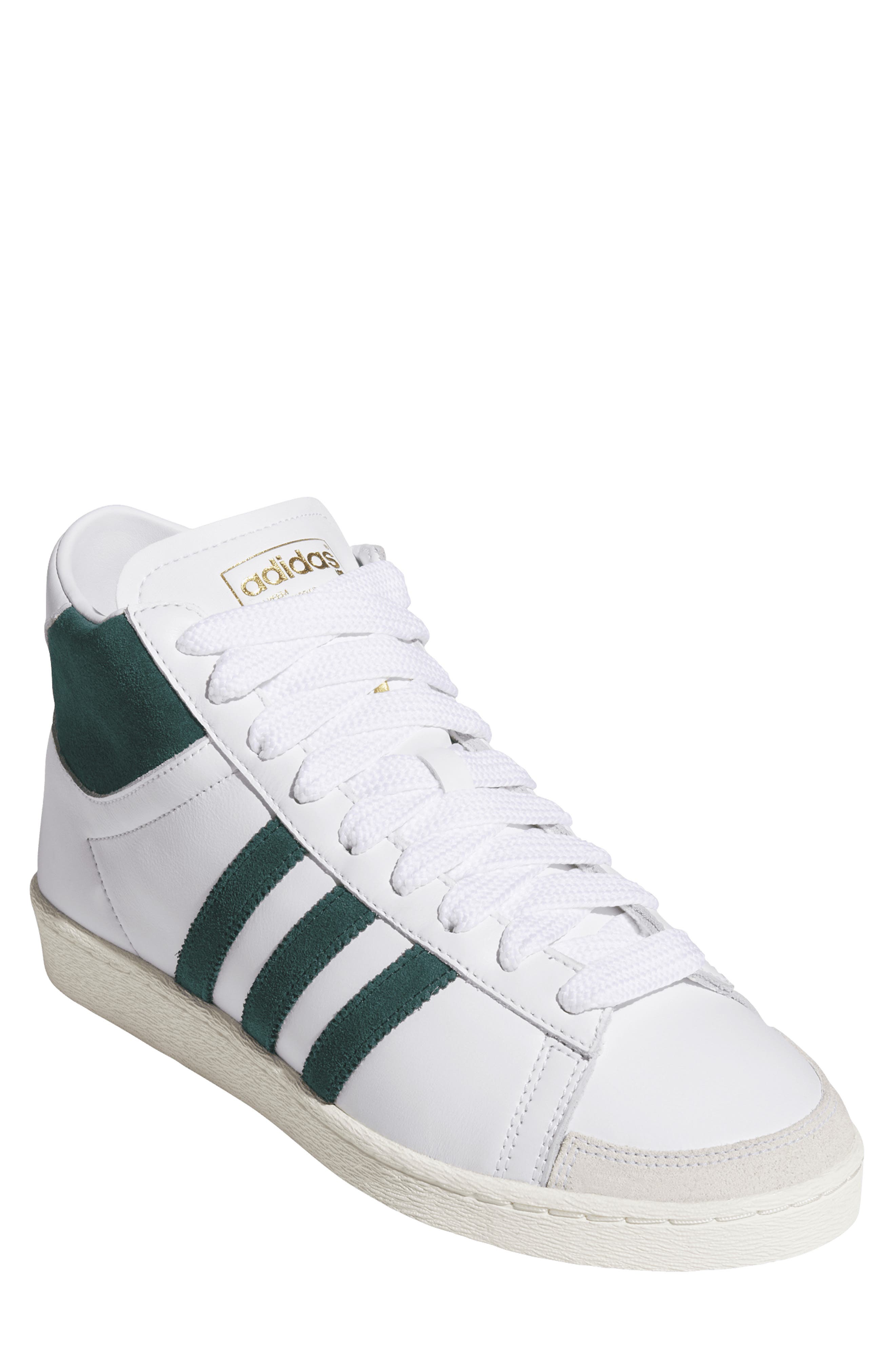 adidas Gender Inclusive Jabbar Hi Basketball Sneaker, Main, color, White/ Green/ Off White