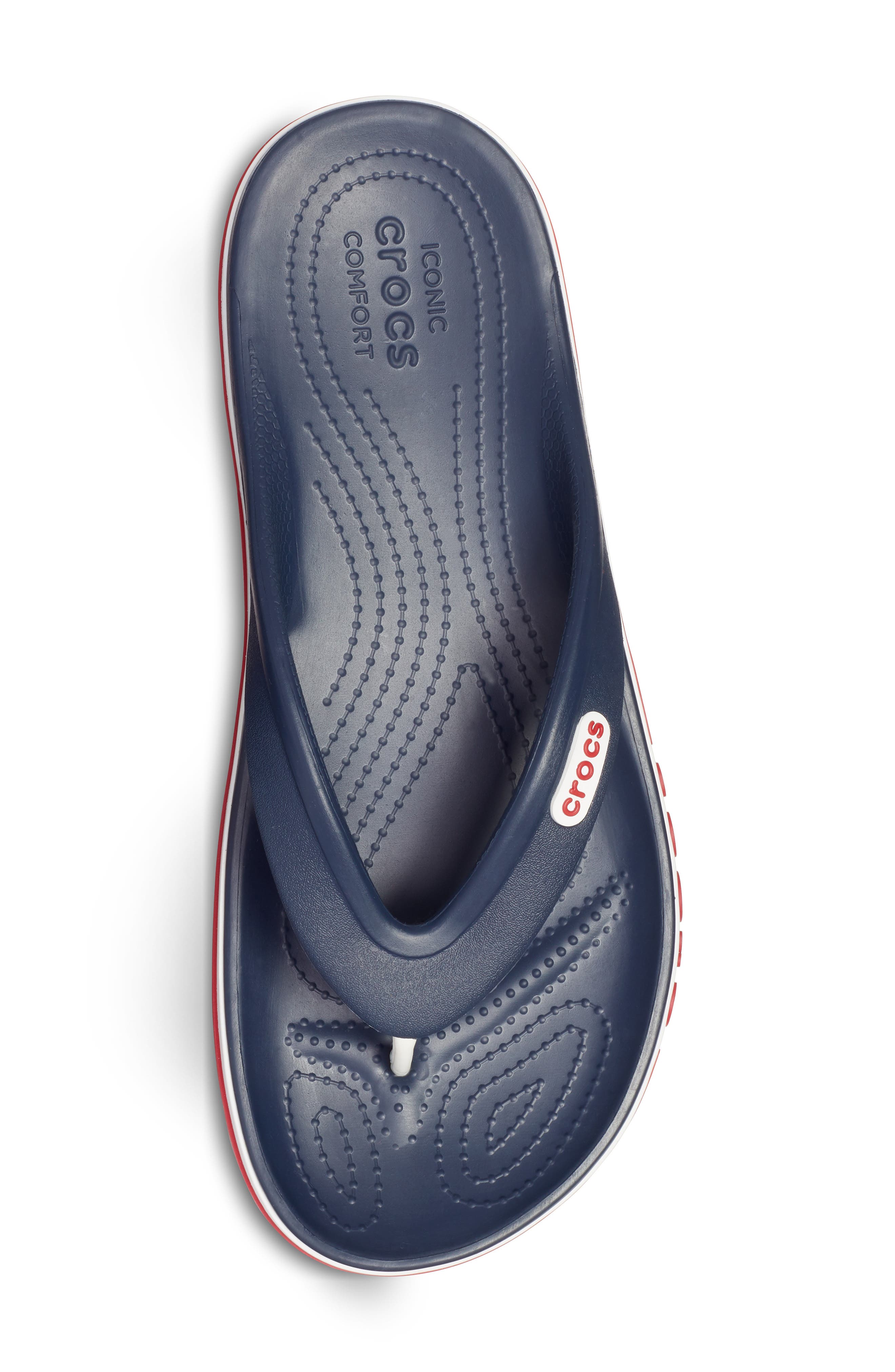 CROCS Bayaband Flip Flop Sandal, Alternate, color, Navy/Pepper