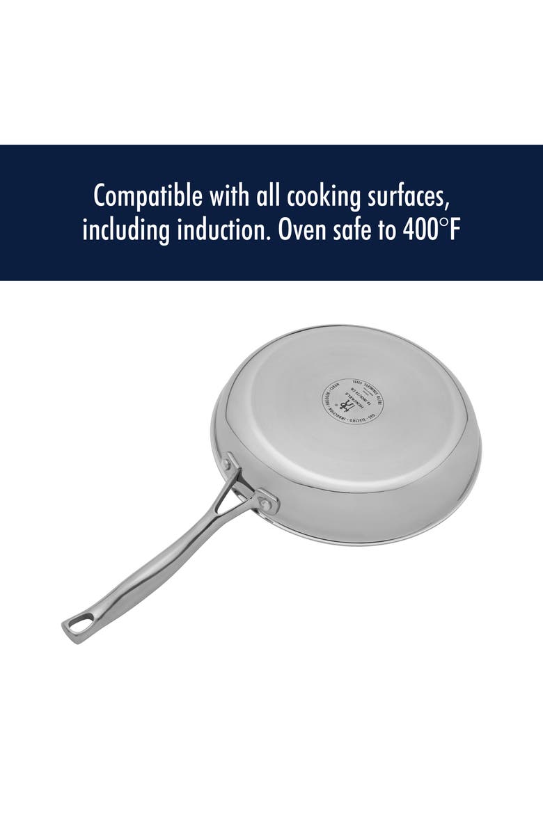 HENCKELS CUTLERY Clad H3 Two-Piece Stainless Steel Frying Pan Set, Alternate, color, Silver