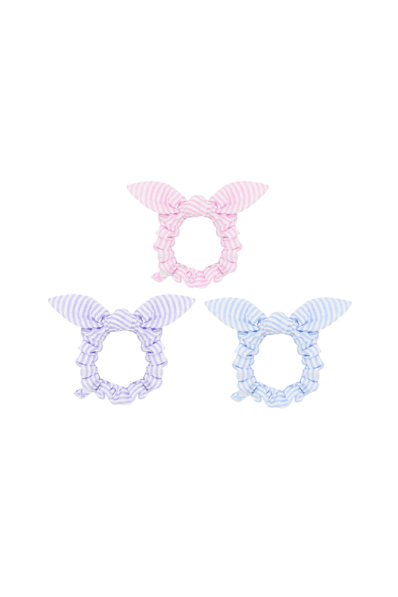 Seersucker Bow Scrunchie, Alternate, color, Pink/White