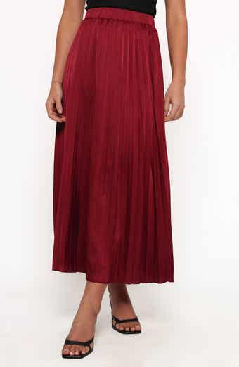 Petal & Pup Lysandra Pleated Satin Maxi Skirt