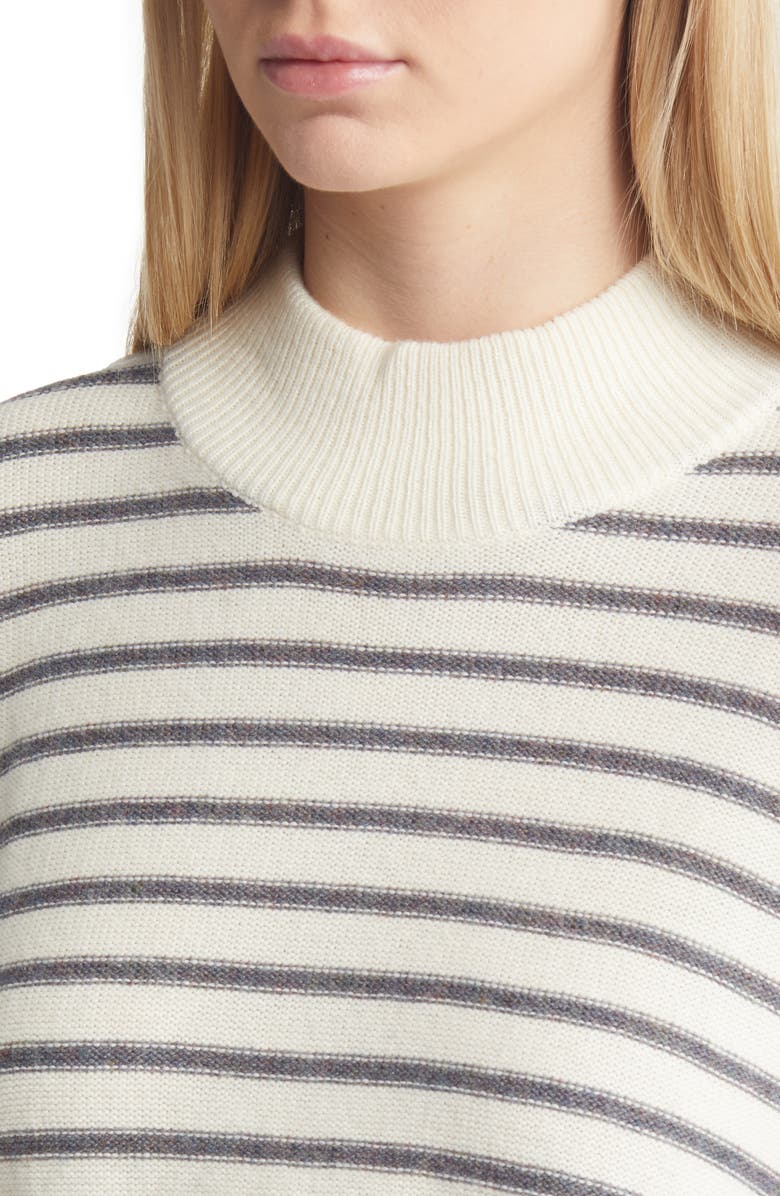 Madewell Stripe Play Mock Neck Pullover Sweater, Alternate, color, 