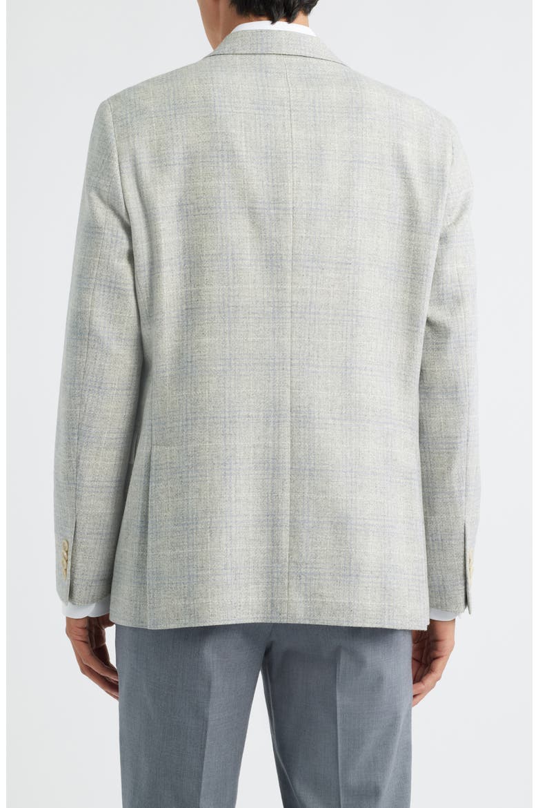 Midland Contemporary Fit Light Grey Deco Plaid Wool & Cashmere Sport Coat, Alternate, color, LIGHT GREY