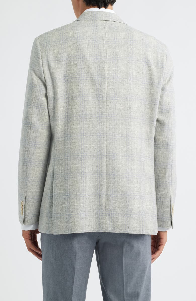 Jack Victor Midland Contemporary Fit Light Grey Deco Plaid Wool & Cashmere Sport Coat, Alternate, color, Light Grey