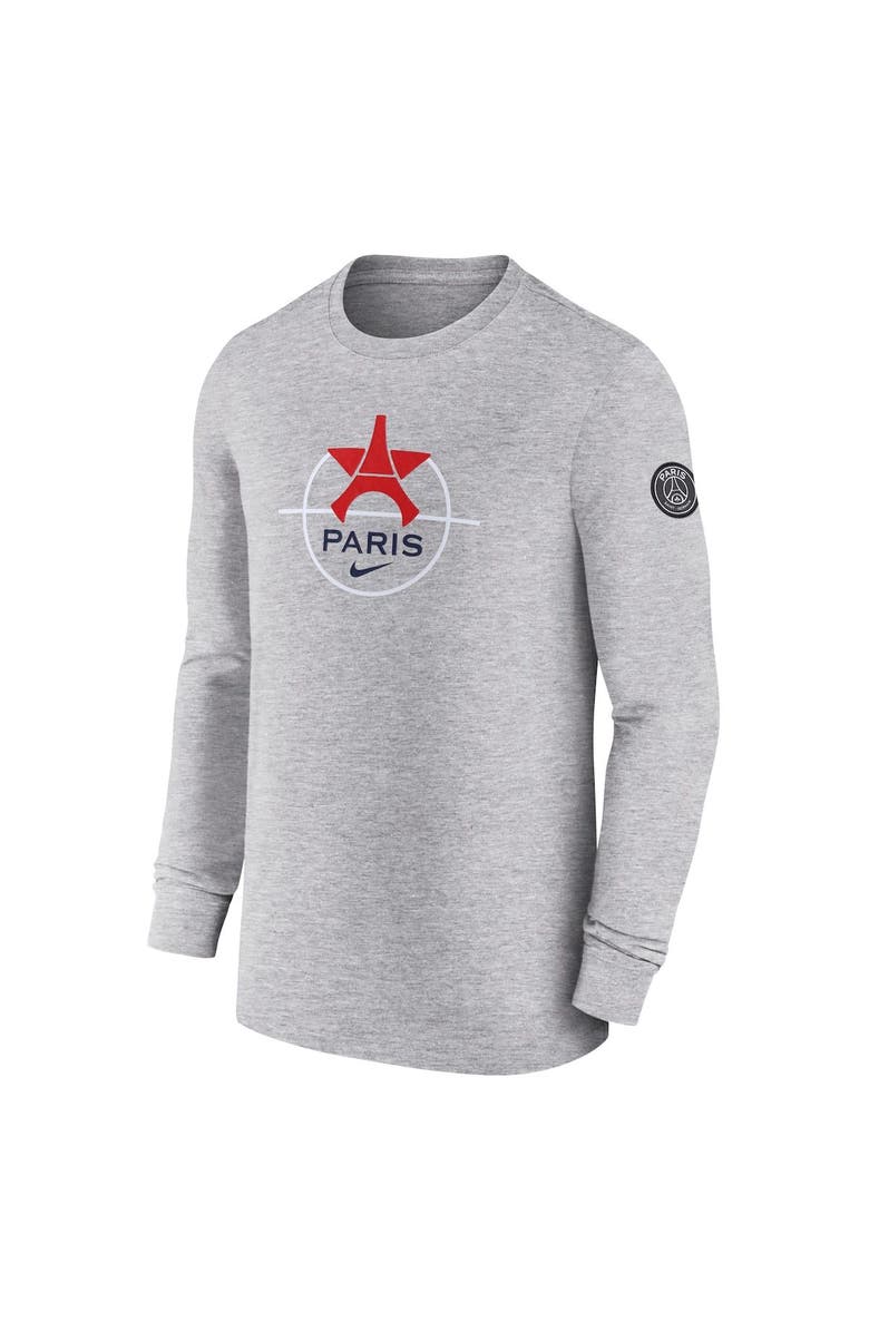Nike Men's Nike Heather Gray Paris Saint-Germain Knockout Long Sleeve T-Shirt, Alternate, color, 