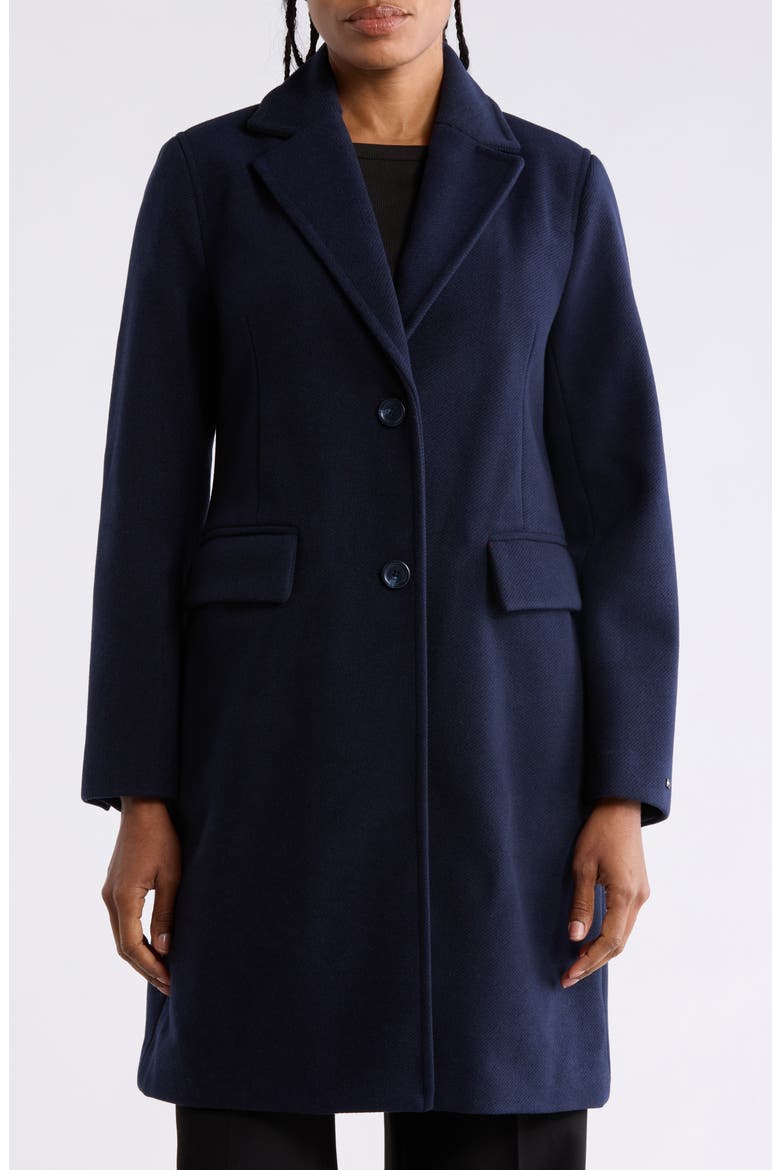 Notch Collar Walker Coat, Alternate, color, NAVY TWILL