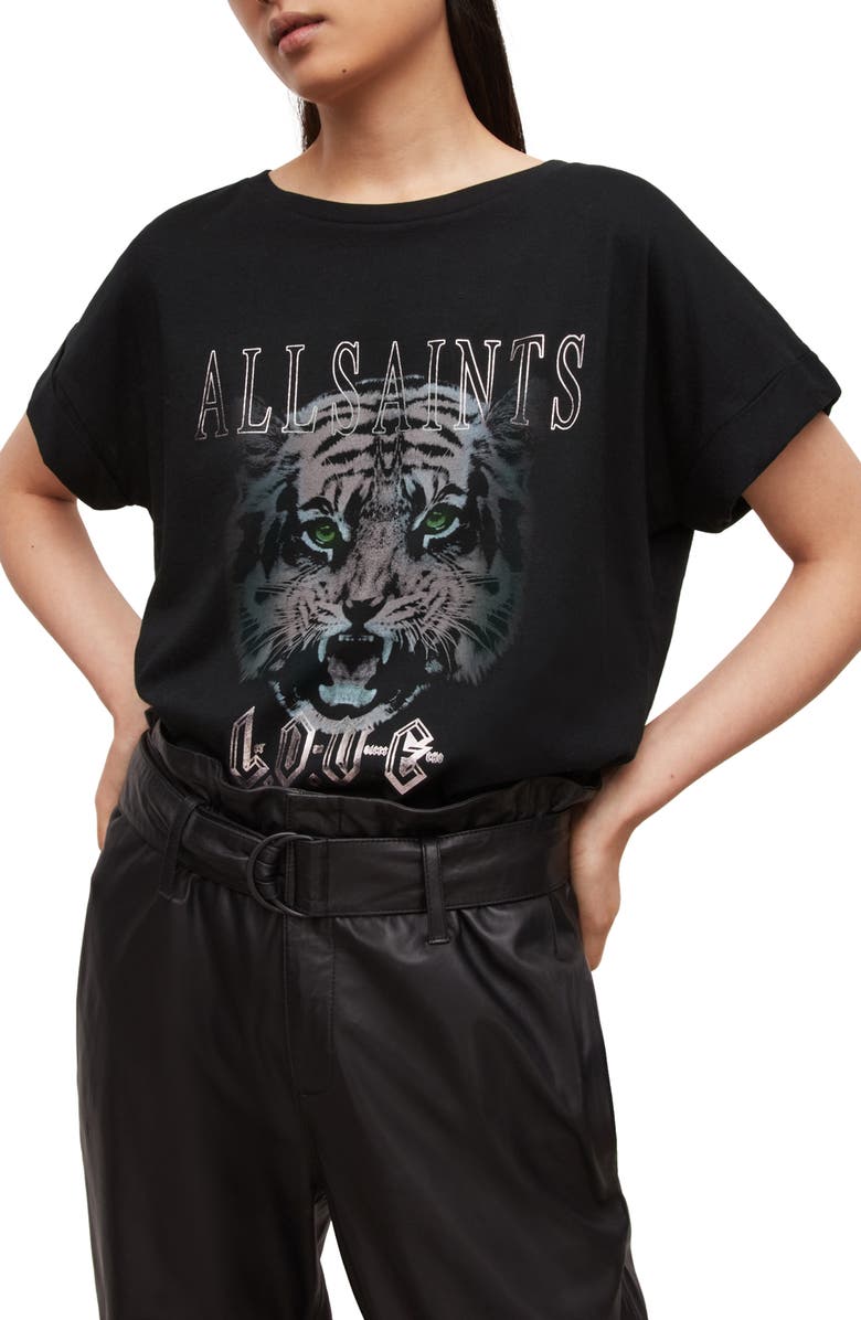 AllSaints Clavon Imogen Cotton Graphic Tee, Main, color,