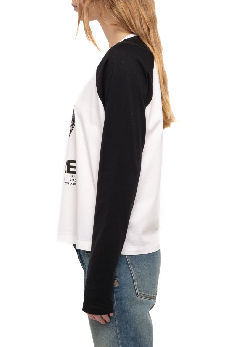 Lips Graphic Raglan Sleeve T-Shirt, Alternate, color, WHITE