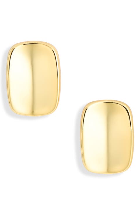 Concave Rectangle Stud Earrings