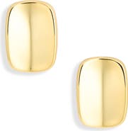 Argento Vivo Sterling Silver Concave Rectangle Stud Earrings