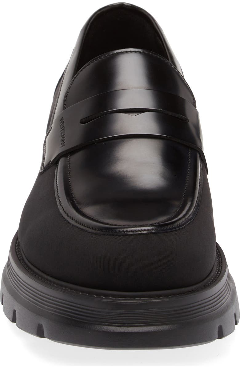 Stuart Weitzman Club LA Lugged Penny Loafer, Alternate, color, Black
