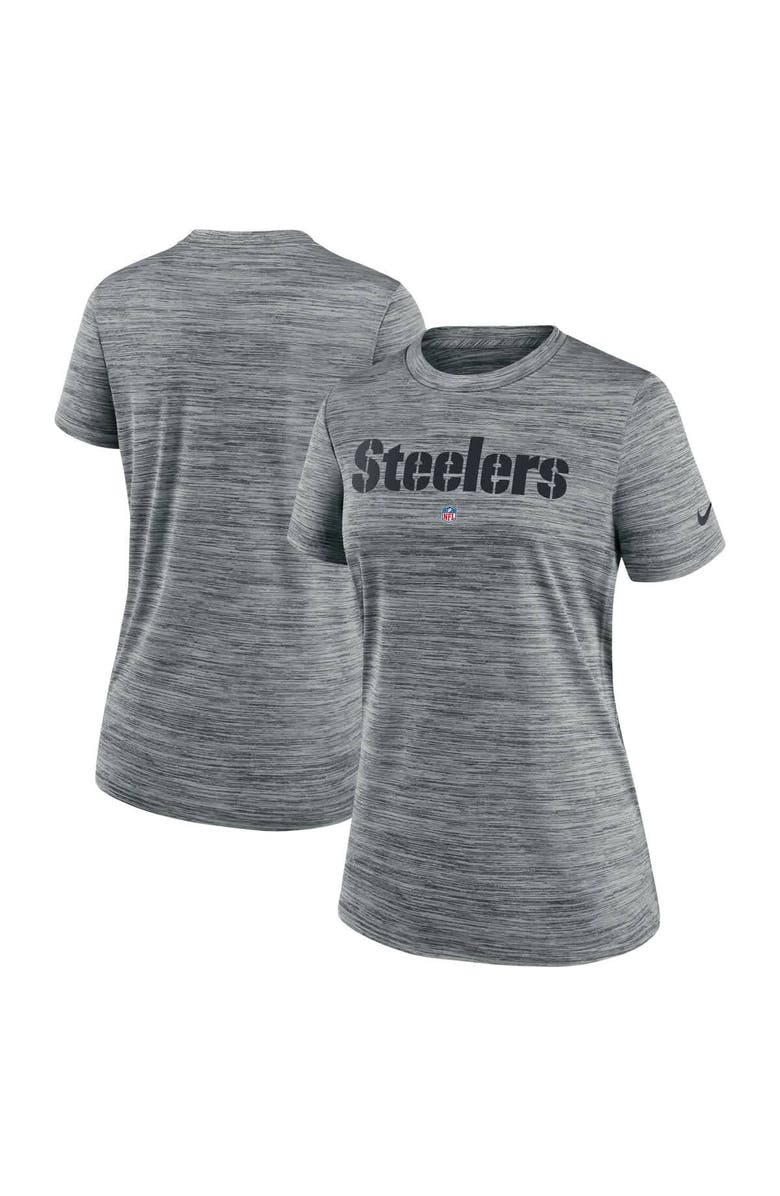 Nike Women's Nike  Heather Gray Pittsburgh Steelers Velocity Performance T-Shirt, Alternate, color, 