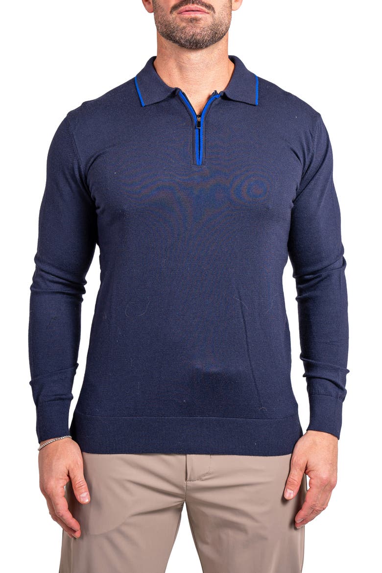 Knitted Passion Quarter Zip Sweater, Main, color, BLUE