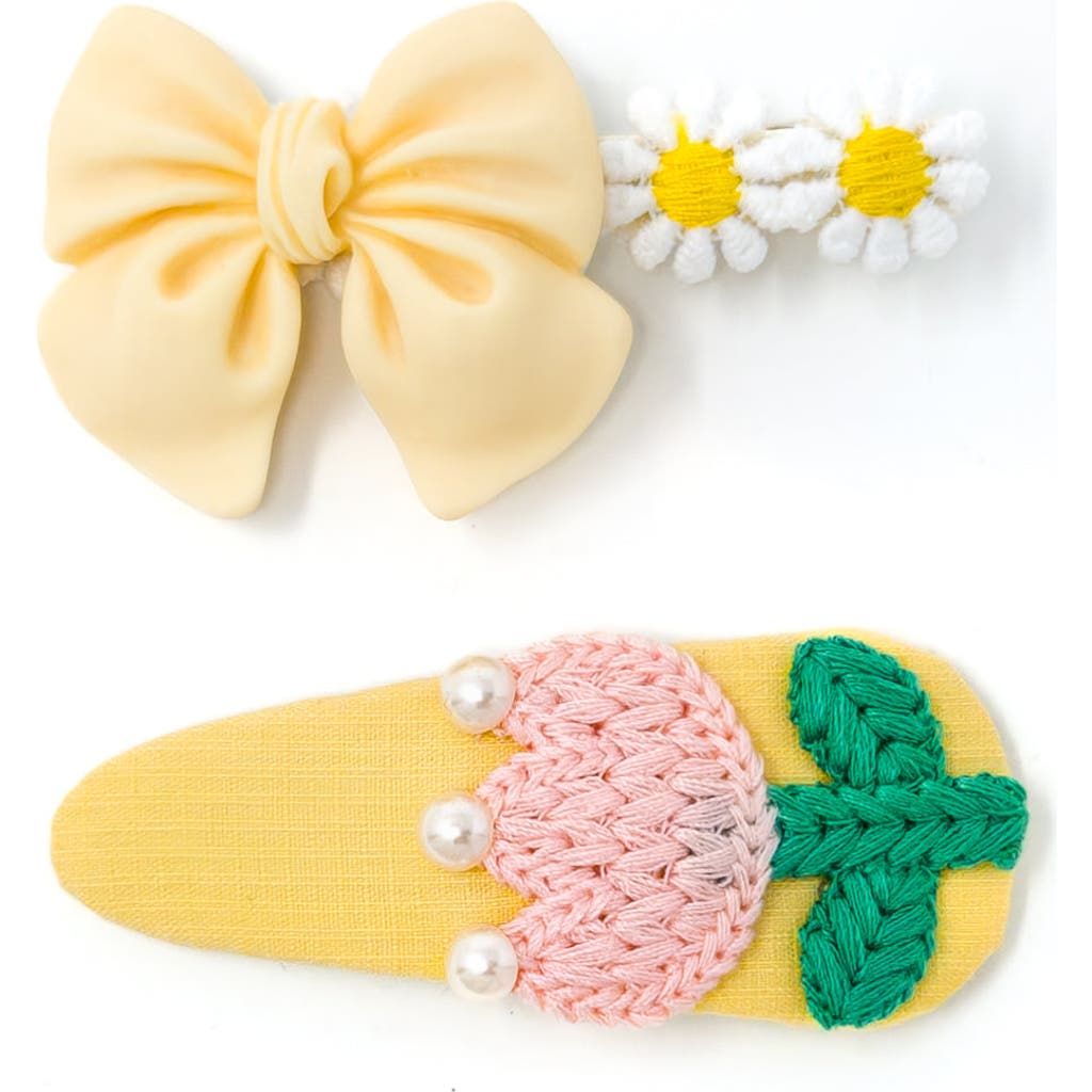 Puttisu 2pc Hair Clip Set - Bow Garden in Honeydew Bloom  product